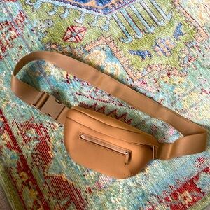 Dagne Dover crossbody belt bag/fanny pack. Camel color.